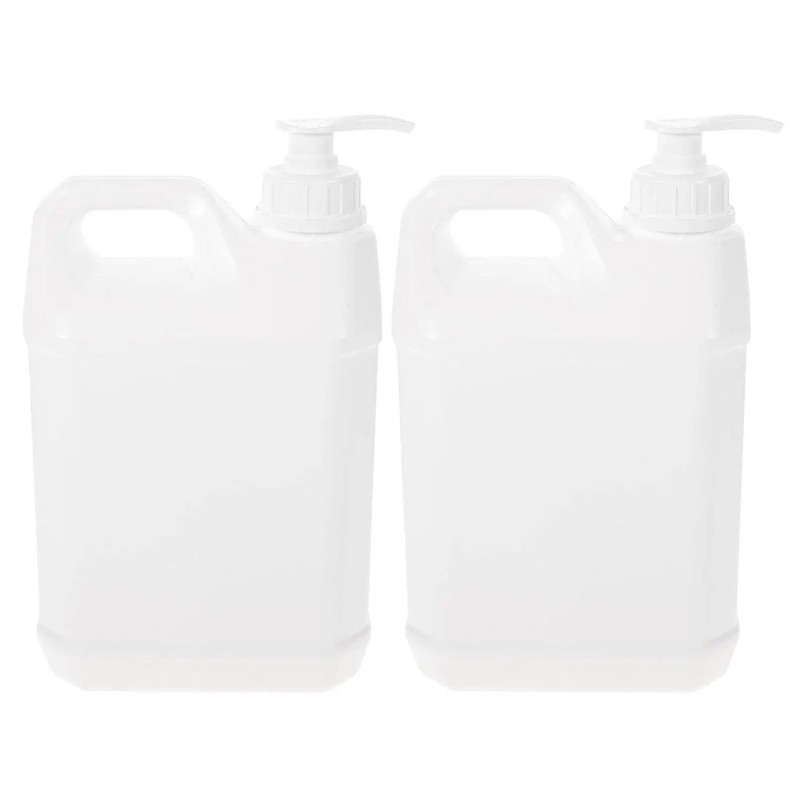2個入り、透明なプラスチック製ポンプボトル。シャンプー、ボディソープ、ローションなどの液体を詰め替えて使える容器。
