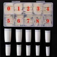 500pcs French Flat Headed False Nail Transparent Nature Acrylic Press On Nails Half Cover Manicure Art Extension Tools