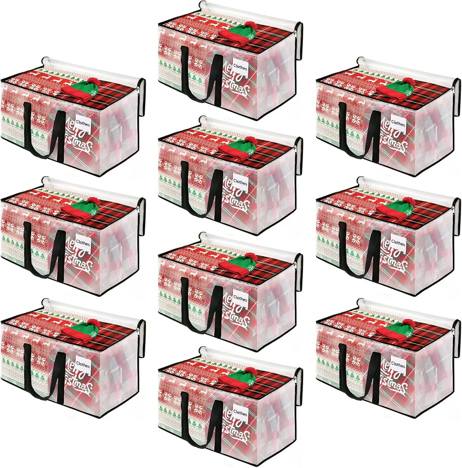 

Moving Bags, 10-Pack Storage Bags, Heavy Duty Extra Large Bag, Moving Totes, Clear Moving Bag, Reinforced Handles