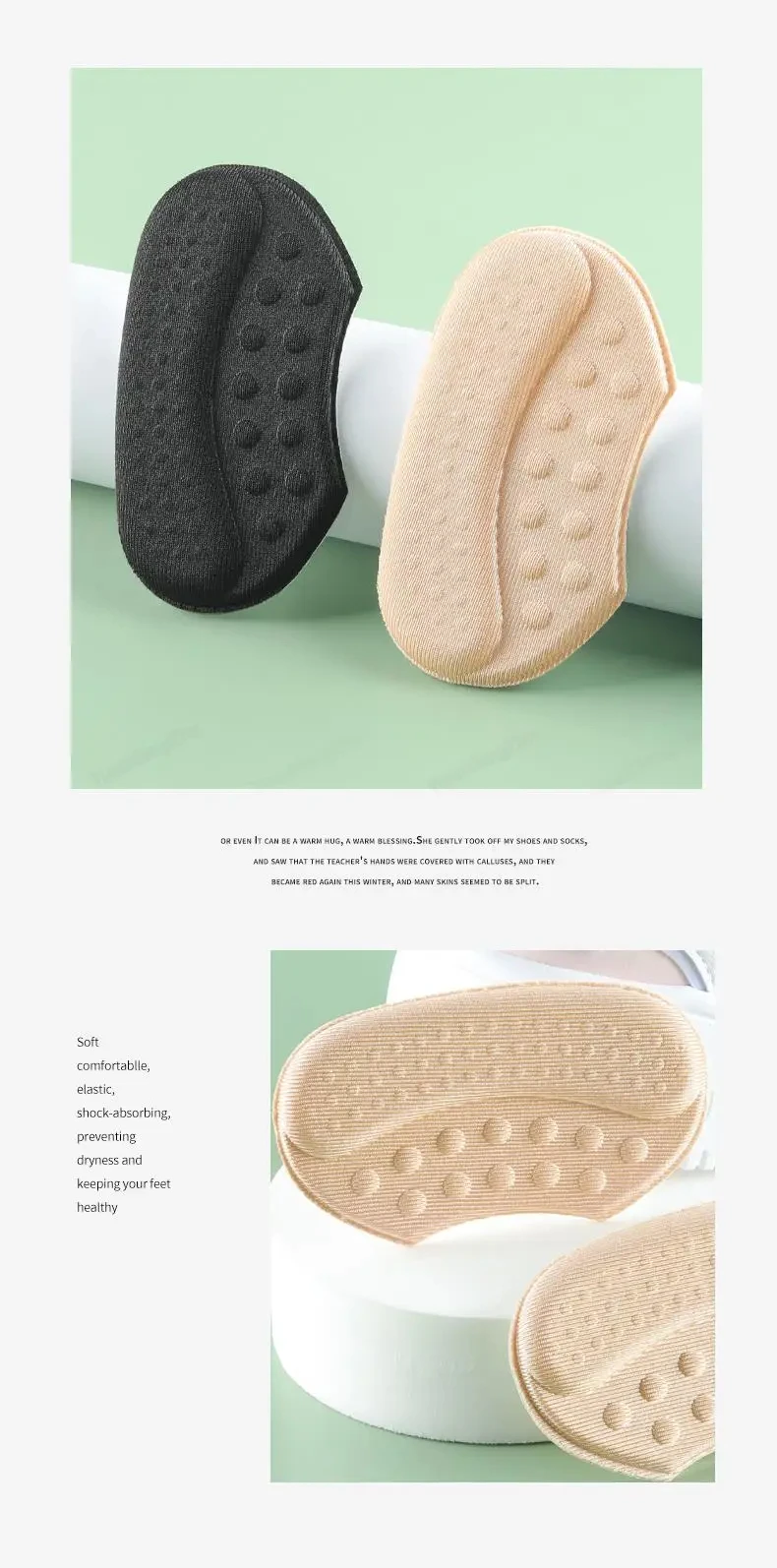 Fersenschutz-Aufkleber für Sneaker und High Heels, Fersenschutzpolster zur Schuhgrößenanpassung, 2 Stück/6 Stück/12 Stück – Detail 11