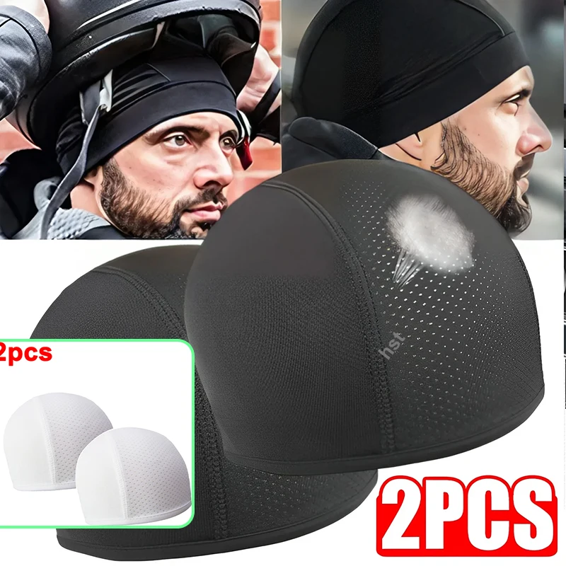 1/2pcs Motorcycle Skull Helmet Inner Cap Quick Dry Breathable Racing Under Beanie Motocross Motor Hat  Winterization Balaclava