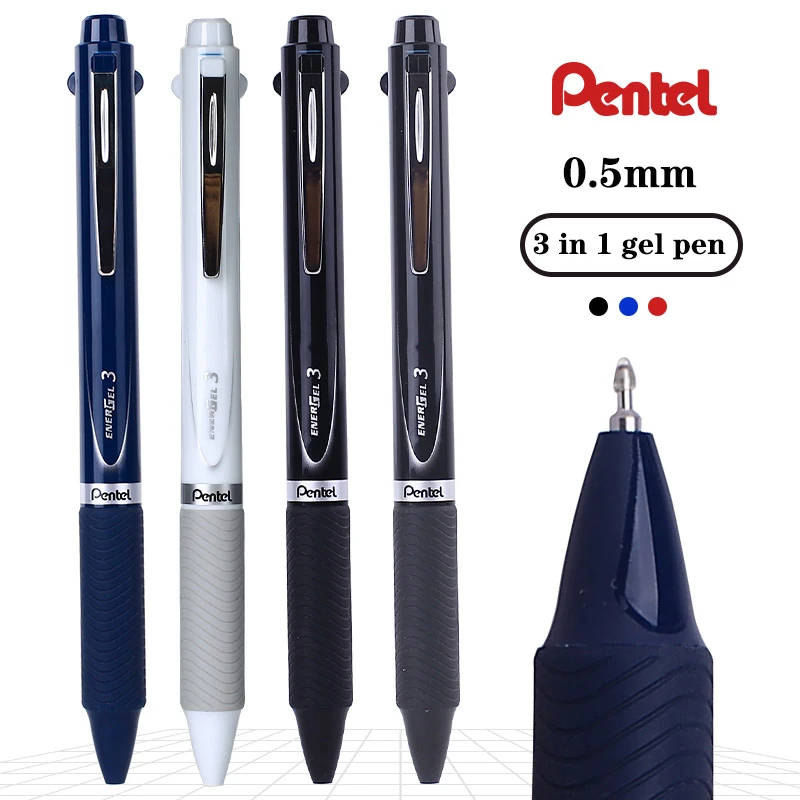 Japan Pentel Gel Pen 3-color Multi-function Signature Pen 0.5mm Hand Account Quick-drying Smooth BLC35 Office Stationery