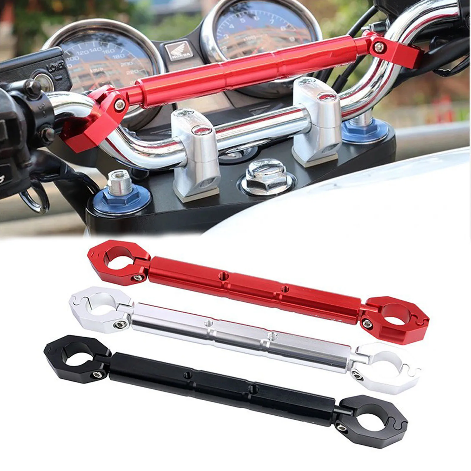 

Motorcycle Adjustable Handlebar Extender Multi-functional Crossbar Balance Bracket Aluminum Alloy Thickened Balance Bar Set