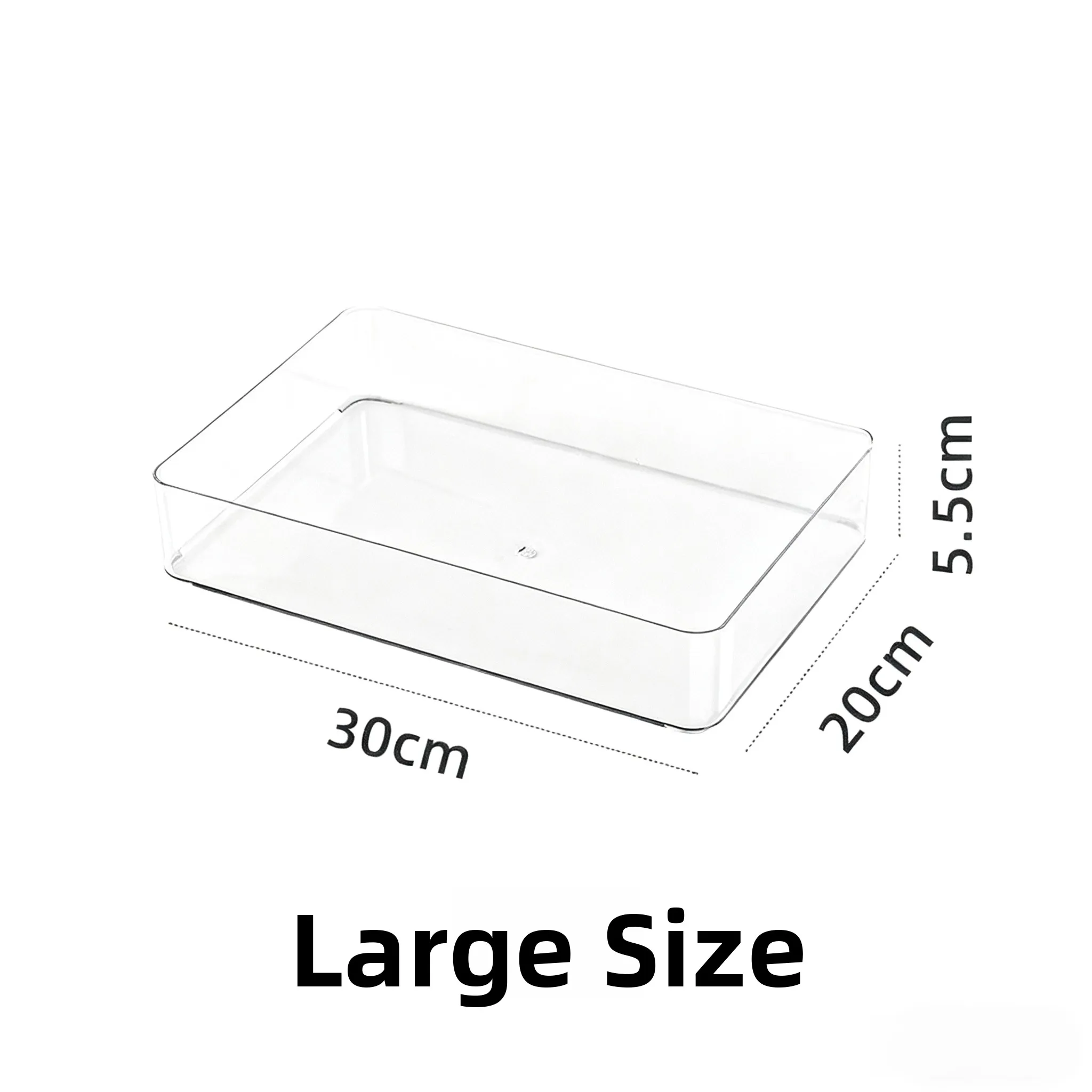Large Long 40cm Transparent Acrylic Square Storage Box Narrow Rectangle Design 15cm Wide Waterproof Drawer Organizer