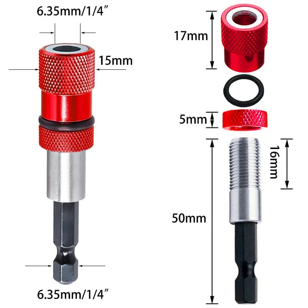 Stainless Steel Electric Screwdriver Bit Magnetic Connecting Rod Extension Rod Adjustable Extension Rod Tool