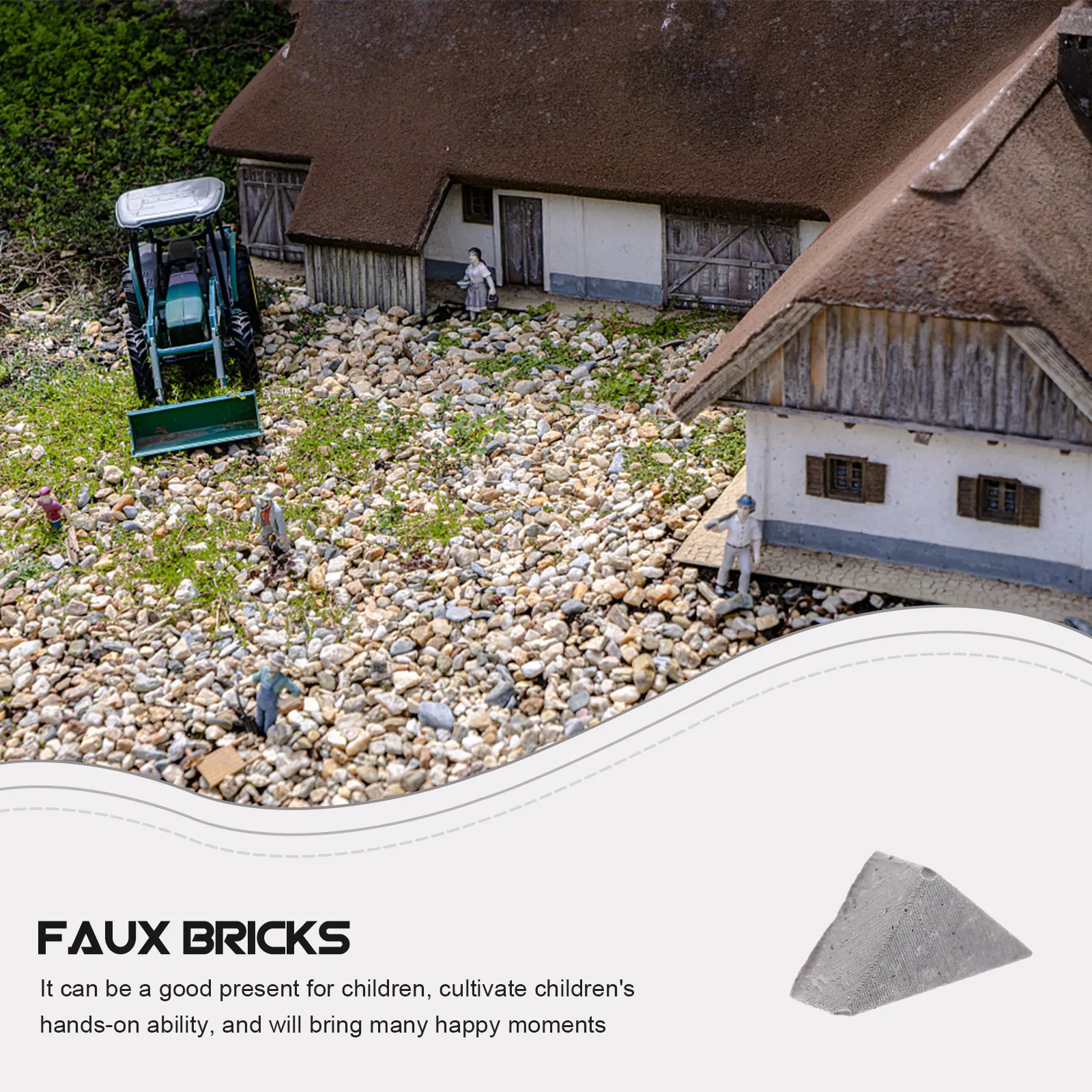 200Pcs Miniature Triangle Bricks Faux Wall Bricks for Sand Table Architecture Display Landscape Decor Kids Hands- view 4