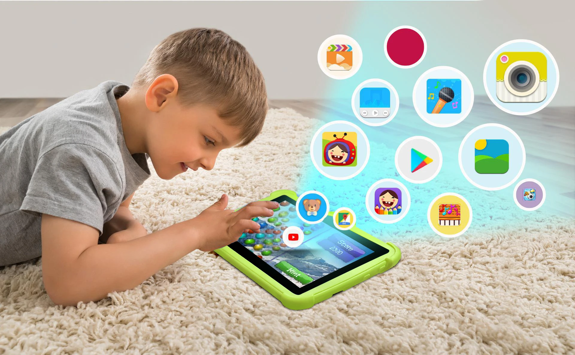 2024 New 5G WiFi 7 Inch Google Tablet For Children Learning Education Kids Tablets Quad Core 2GB RAM 32GB ROM Dual BOW Cameras