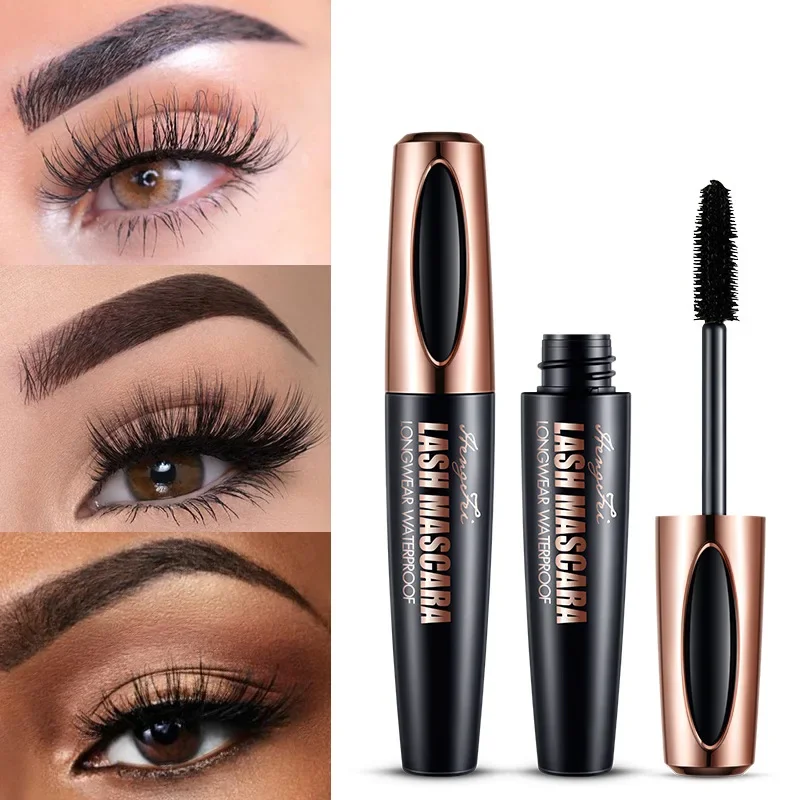Mascara Anti-transpiration noir imperméable pour femmes, Extension de cils en Fiber de soie, maquillage sans taches, cosmétique, allonge les cils