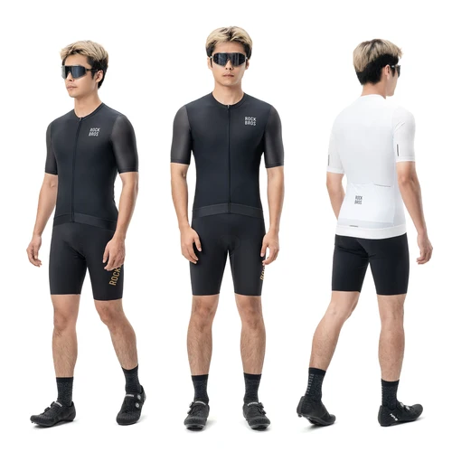 Imagen 2 del producto ROCKBROS-Camiseta de ciclismo de verano, ropa deportiva de manga corta, transpirable, altamente elástica, de secado rápido, ropa para bicicleta de carretera a prueba de viento