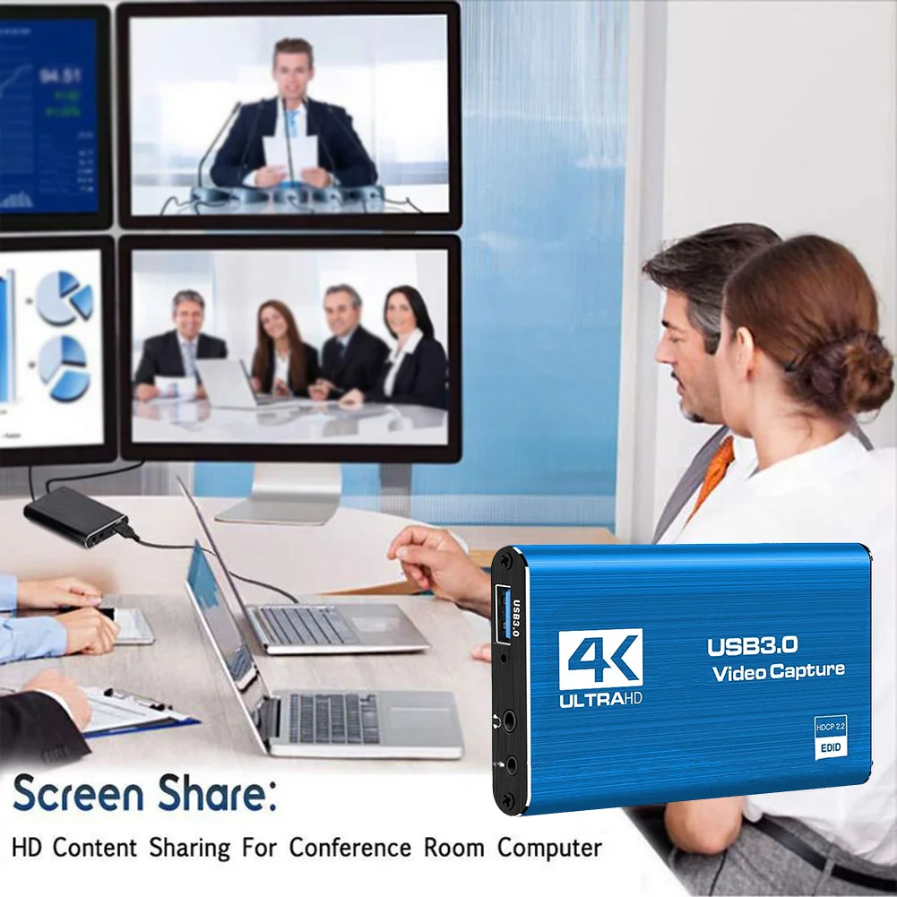 4K HDMI-متوافق USB 3.0 HDTV كاميرا صندوق تسجيل 1080P 60FPS الصوت والفيديو بطاقة التقاط الصوت والفيديو ل OBS التقاط لعبة الصوت هيئة التصنيع العسكري لايف