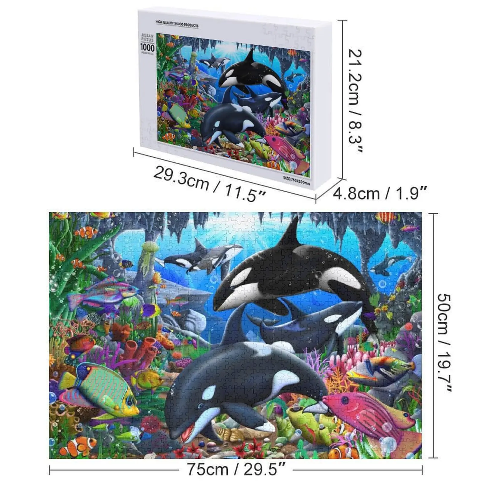 Magnífico caverna submarina quebra-cabeça imagem personalizada personalizado presente da criança madeiras para adultos quebra-cabeça