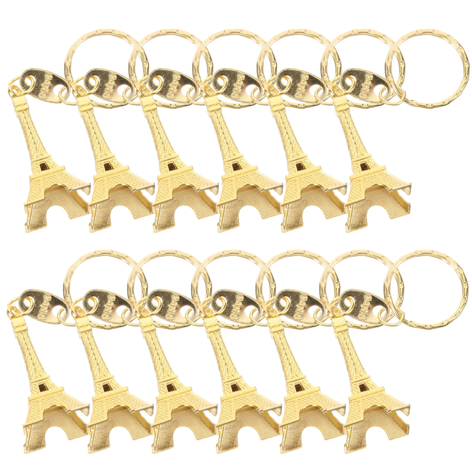 12 Pcs Key Ring Women's Trendy Jewelry Clé Retractable Keychains Eiffel Tower Pendant