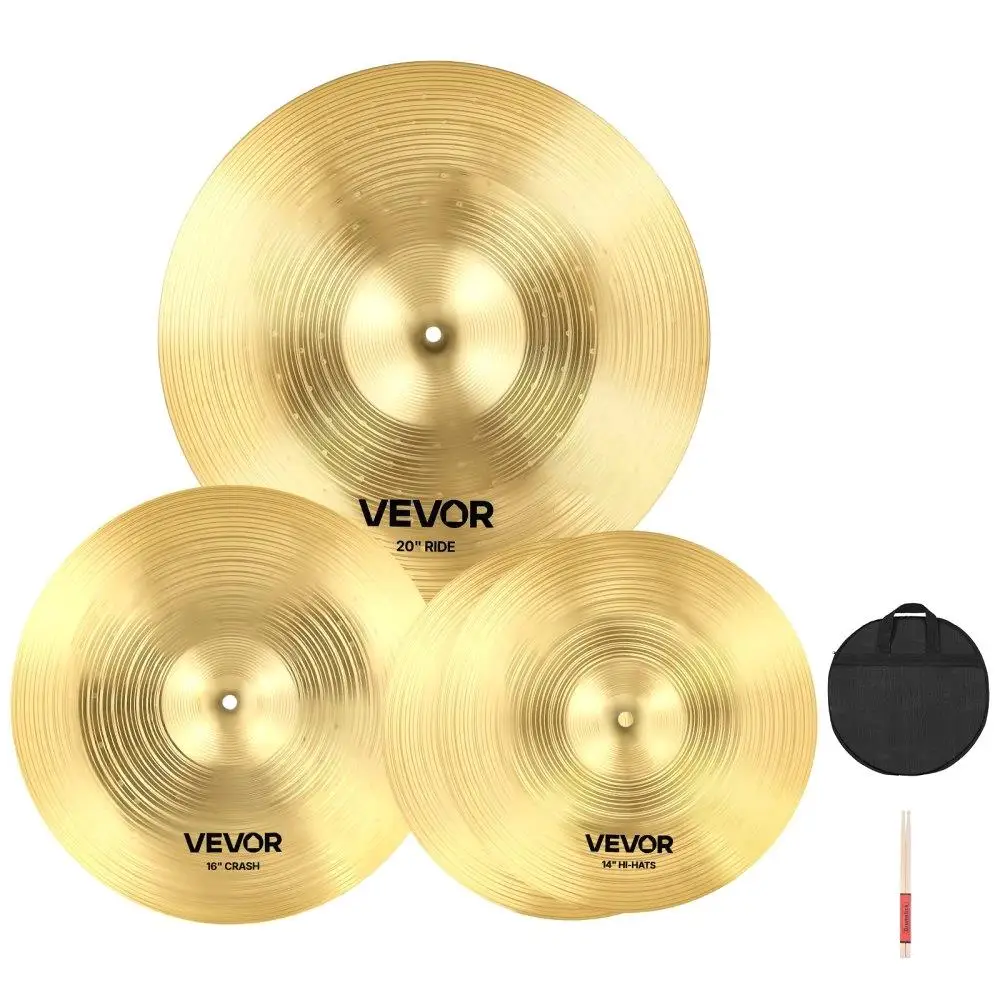 

Cymbal Pack Three Piece for drum Set 14 16 20 Inches Quality Cymbals for Drummers Perfect for Kits