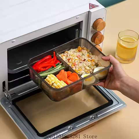 1500ml Portable Three Grid Lunch Box With Fork And Spoon Kids Students Adult Office Bento Box Microwave Food Storage Container