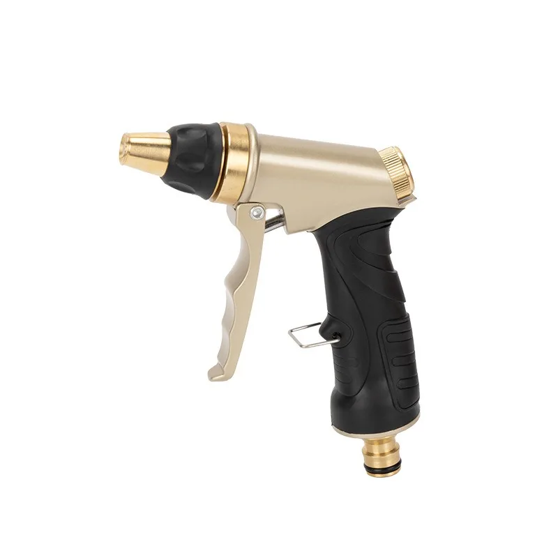 Zinc Alloy Water Spray Gun with Brass Nozzle Multi Mode Adjustable Flow Cleaning Water Sprayer Tool
