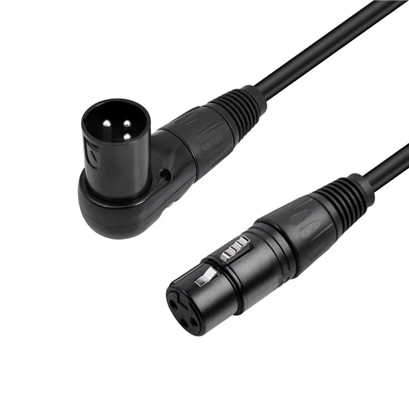 【SUPERDEALS】4 Pack Right Angle XLR Cable, Male To Straight Female 1FT, 90 Degree Mic Cord For Mixer, Studio, Podcast