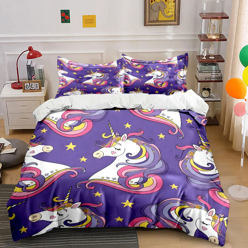 Unicorn Dream Bedding Set for Kids  kid's and adults' bedroom decor, Exquisite three-piece bedding set gift