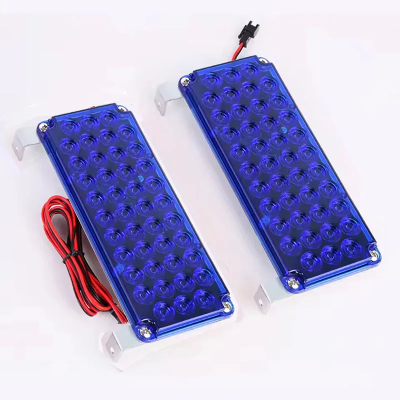 Big car ultra-thin booth flashing LED car SUV Truc 12V 24V alternating flashing warning light roadblock signal light blue