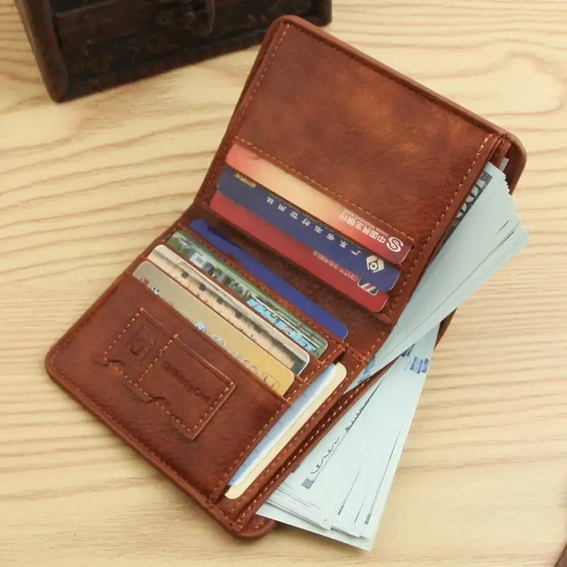 2026 New Men's Short Wallet Korean Version Retro Casual Fashion Wallet Multifunctional Snap Button Coin Purse