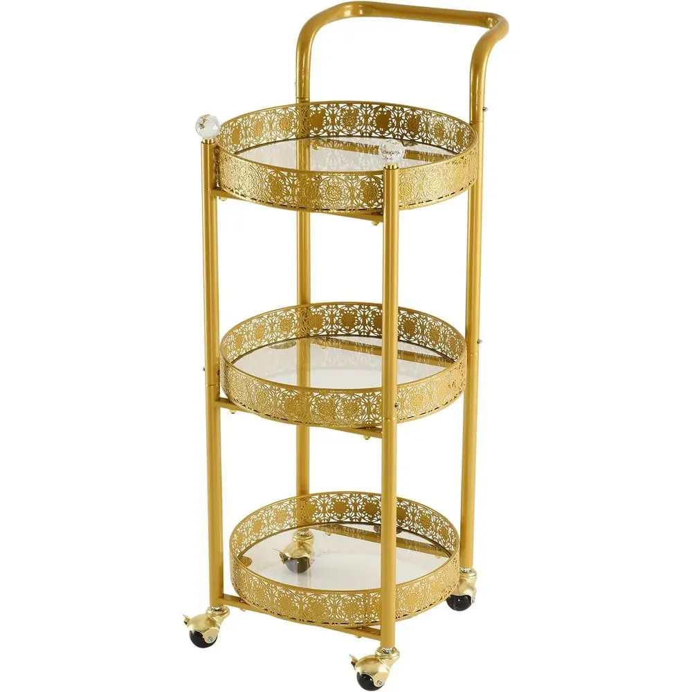 

Multi-unctional Mobile Trolley n bar cart is Suitable or Home bar Service, eaturing a Rolling bar cart with Lockable casters