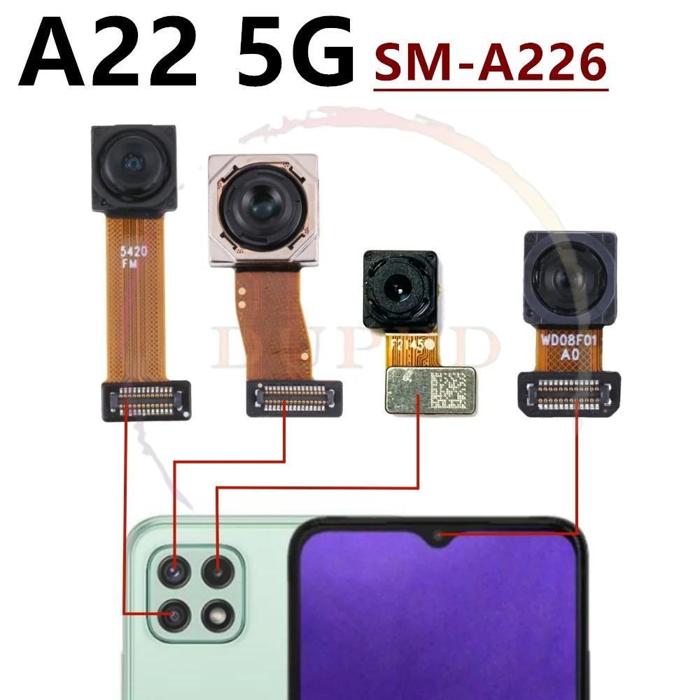 Rear Front Camera For Samsung Galaxy A22 4G 5G Selfie Facing Backside Frontal Back Camera Module Flex Repair Spare Part