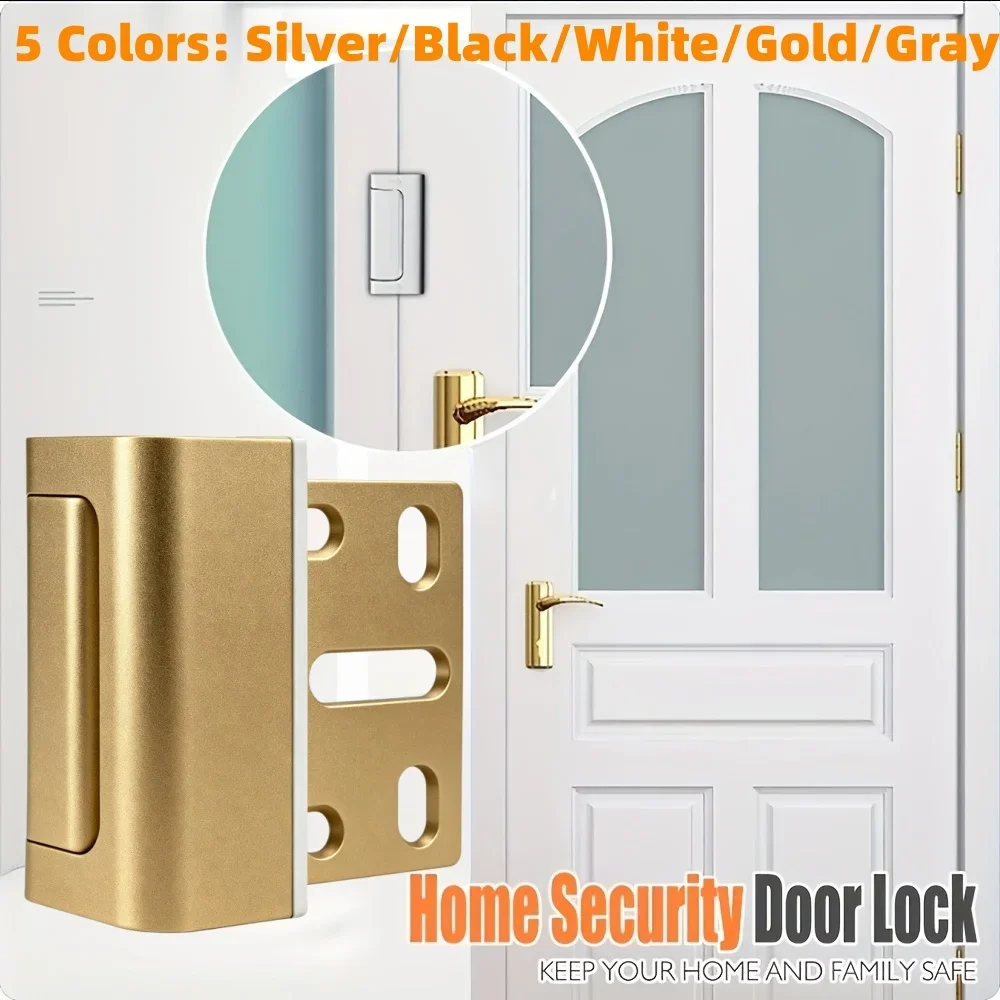 Upgrade Home Security Door Lock Childproof Door Reinforcement Lock with 3 Inch Stop Child Night Locks for Inward Swinging Door