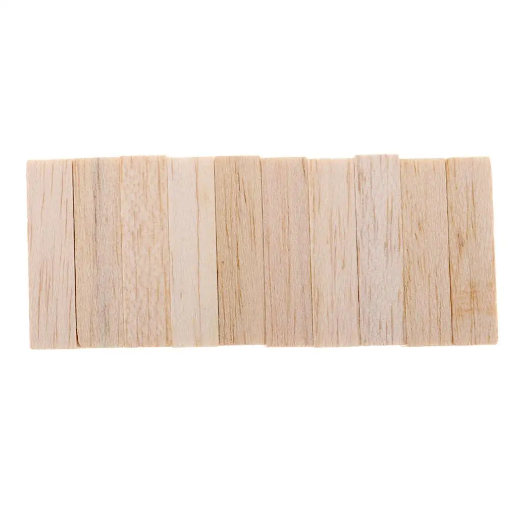 10x houten staven Balsa vierkant stokblok voor doe-het-zelf kerstornament 50/80 mm