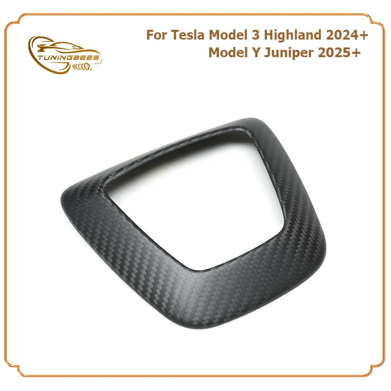 Real Dry Carbon Fiber Steering Wheel Cover for Tesla Model 3 Highland 2024+ Model Y Juniper 2025+ Interior Trim Accessories