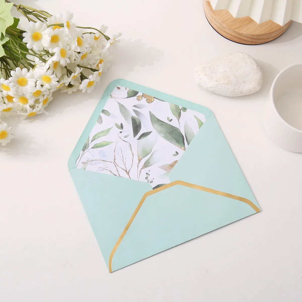 20/40PCS Gold Trim Business Envelopes | Elegant Wedding Invitations, Checks & Invoices | Premium Office Stationery, Multipurpose