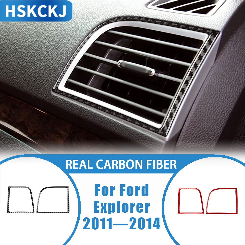 

For Ford Explorer 2011—2014 Car Accessoreis Carbon Fiber Dashboard Sides Air Vent Panel Interior Cover Trim Sticker Modification