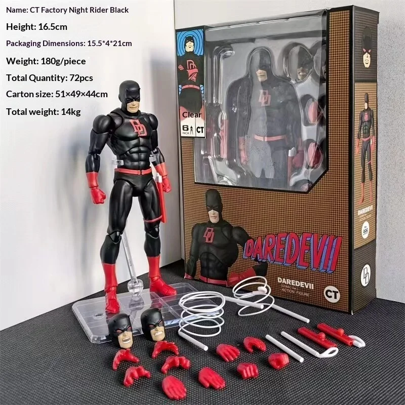 

CT Mafex Daredevil Action Figure Black Marvel Comic Tom DeFalco Version Articulated Collectible For Adult Collection Enthusiasts