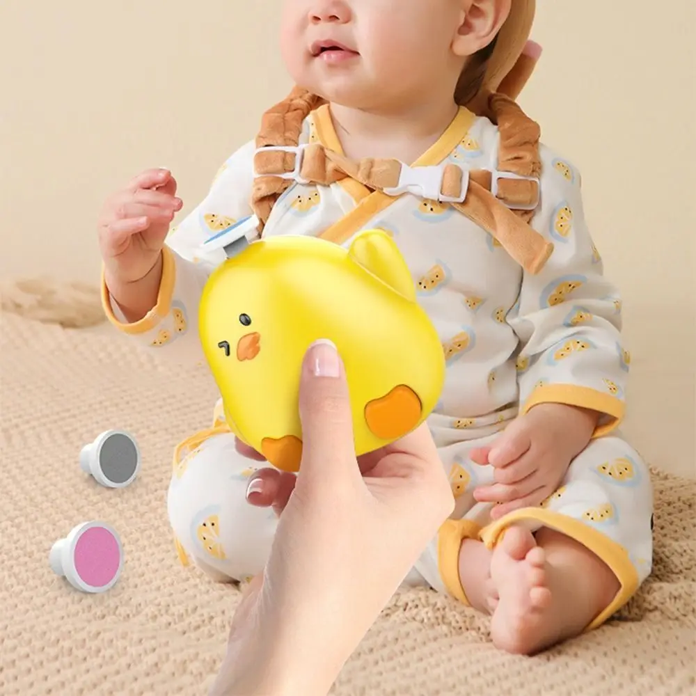 

Cartoon Electric Baby Nail Trimmer Portable Quiet Operation Baby Nail Grinder 6 Replacement Grinding Heads Chicken Shape