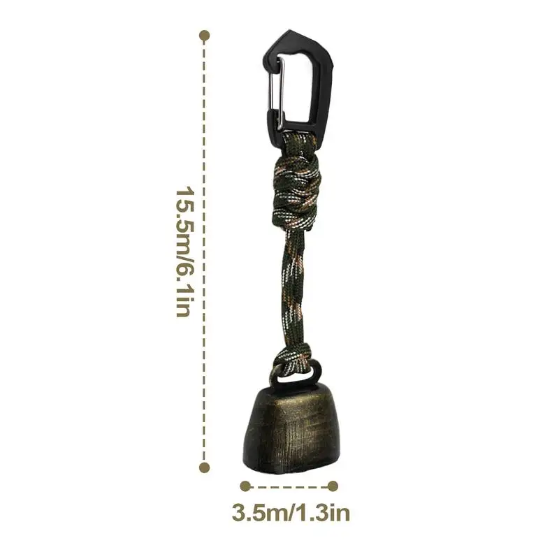 Bear Bell Outdoor Metal Bell Pendant Camping Bear Protection Bell Backpack Accessory with Mute Function Hiking Emergency Gear