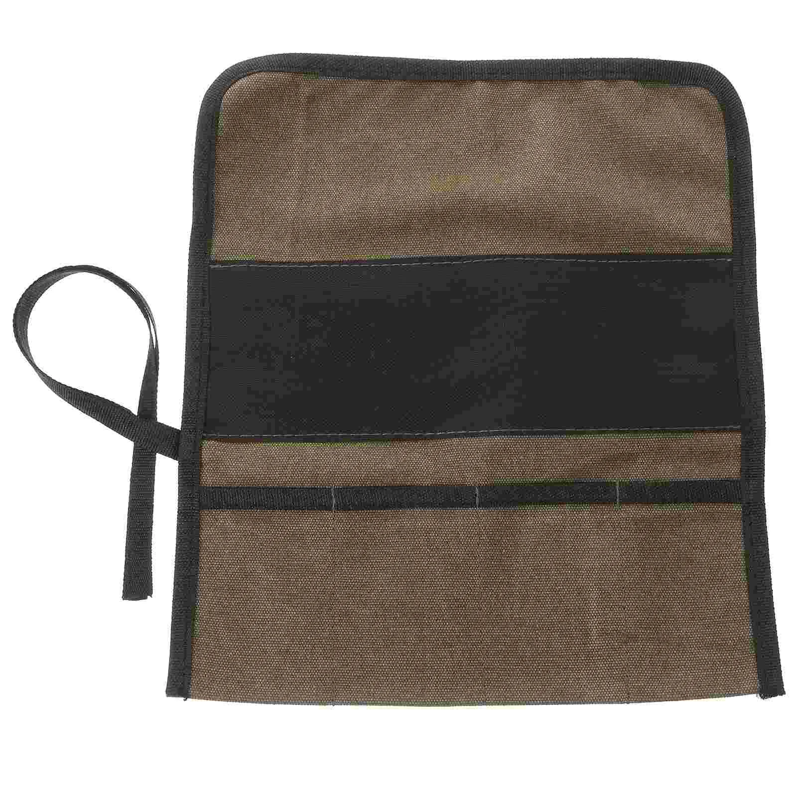 Tool Roll Bag Wrench Pouch Canvas Carpenter Spanner Wrench Roll Up Pouch Multipurpose Pouch Tote Bag