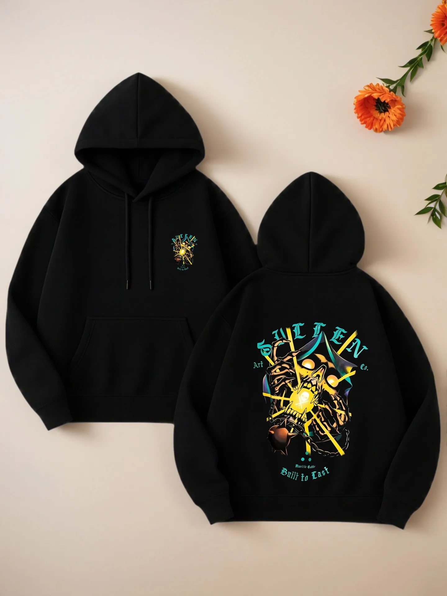 

Graphic Hoodie Women, Butterfly Print Aesthetic Design, Cotton Blend, Casual Everyday Wear, For Teens