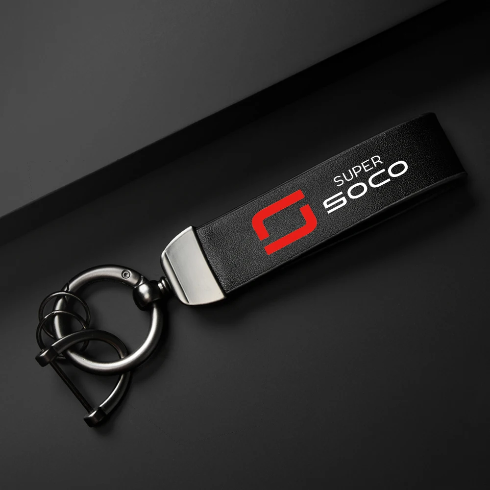 High-Grade leather Motorcycle Keychain Holder Keyring for Super Soco CPx CUmini CUx TC 50 TC Max Wanderer TCMax 2019- 2023