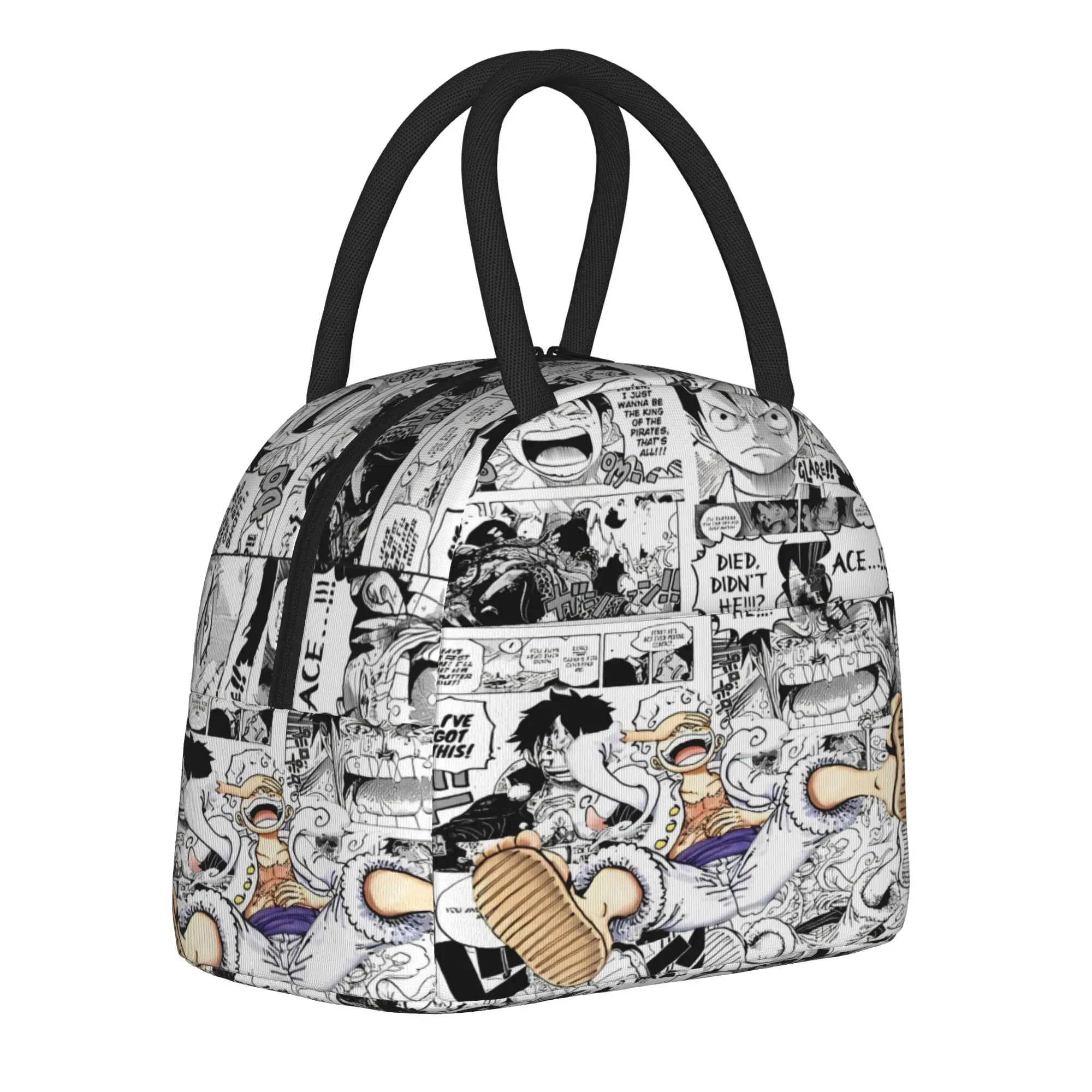 LUFFYS o-one-piece-e Insulated Lunch Bag for Men Women Food Bag Portable Thermal Cooler Bento Box For Picnic