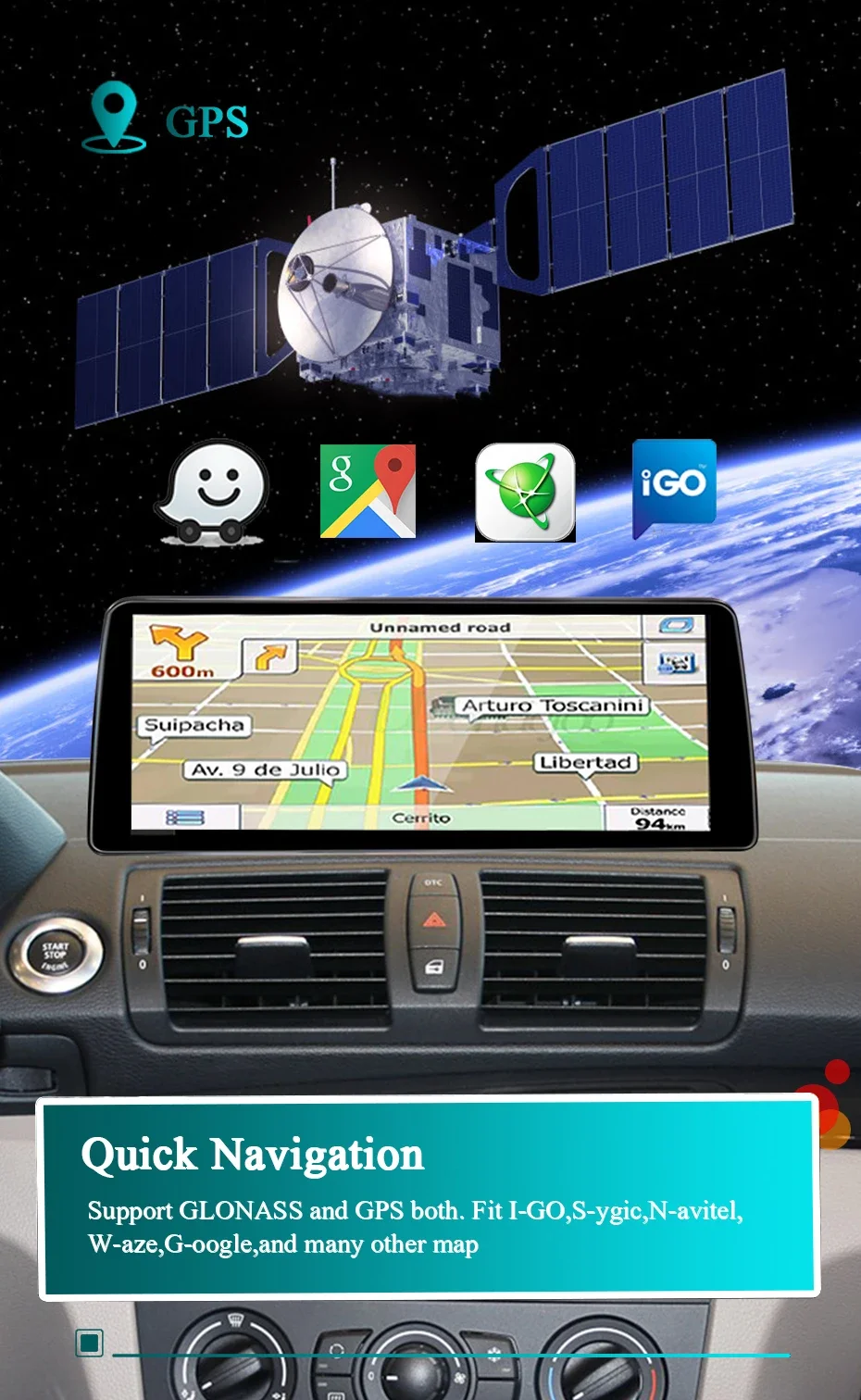12,3' Kabelloses CarPlay Android 15 Auto-Stereo-Bildschirm für BMW 1er Serie E81 E82 E87 E88 CCC CIC IDrive Autoradio Multimedia-Player Autoradio GPS-Navigation Bluetooth WLAN 4G LTE – Detail 15