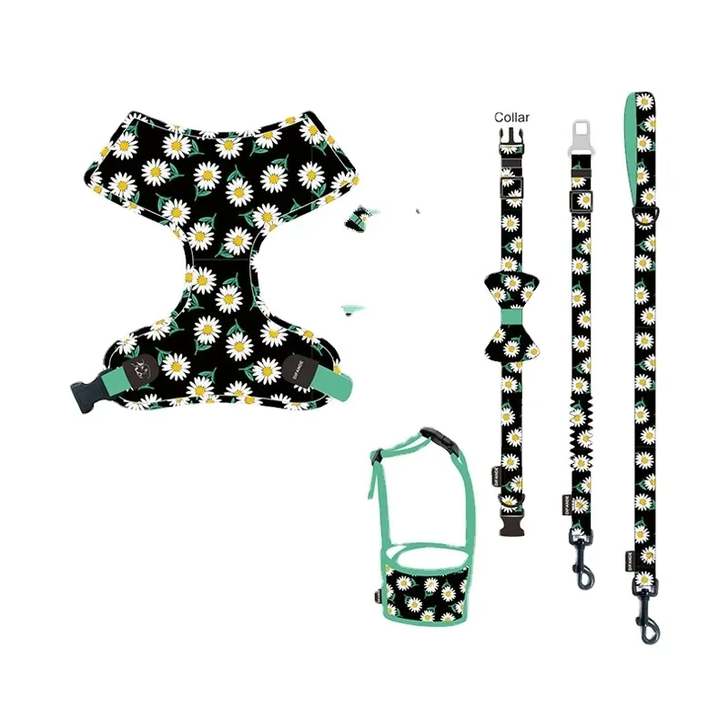 Pet Leash Customized Processing Adjustable Breathable Dog Harness Leash Set Vest Style Pet Traction Rope Pet Supplies