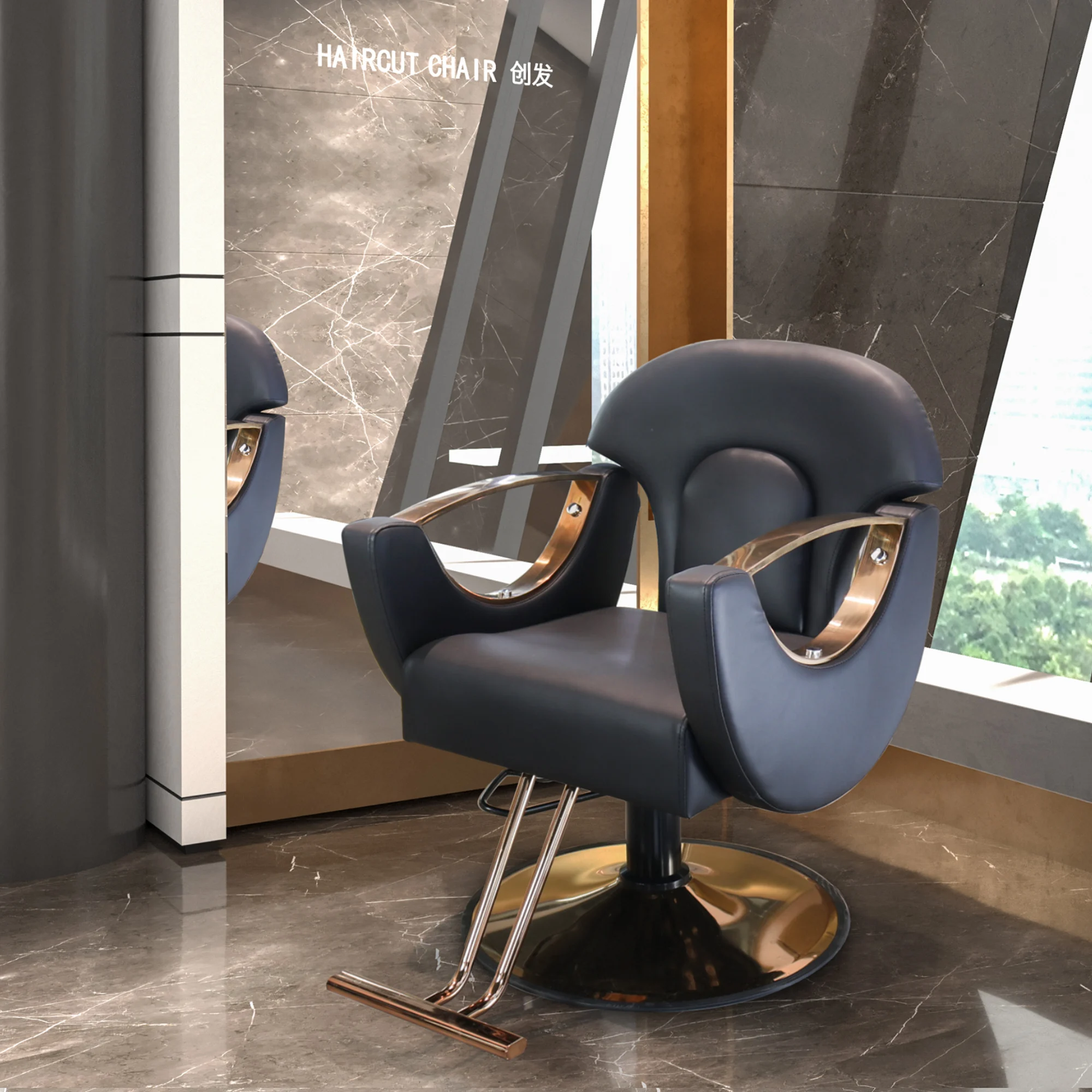 

High-end Equipment Minimalist Hair Salon Lifting and Folding Chairs Barbershop Beauty Salon Chair