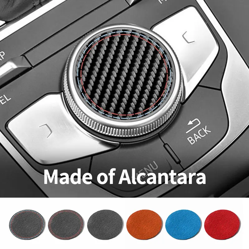 

For Audi 8V A3 S3 (2014-2019) Sport Car Multimedia Button Knob Cover Trim Sticker Anti Scratch Carbon Fiber Interior Accessories
