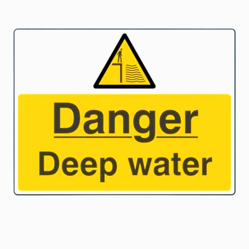 

Car decoration stickers FOR Danger Deep Water Safety Sign 20CM PVCKK