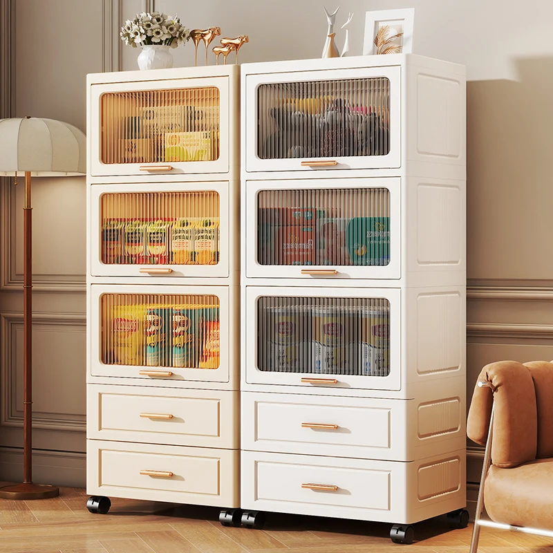 Drawer Storage Cabinet - Space-Saving Bathroom Organizer with Flip Lid, Slender Shelf for Toilet/Sink, Waterproof Vanity Cabinet