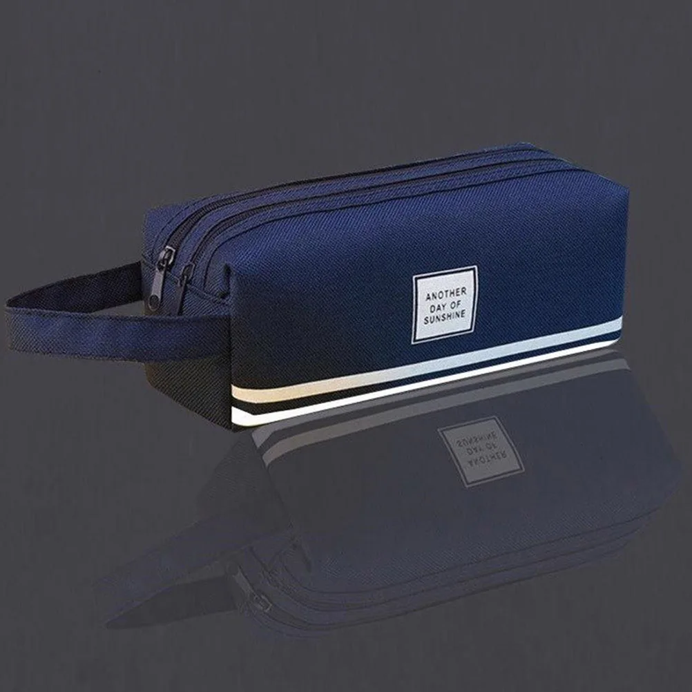 

Double Layer Pencil Case Large Capacity Canvas Zipper Stationery Bag for School Students Travel Makeup Organizer Pen Box Pouch