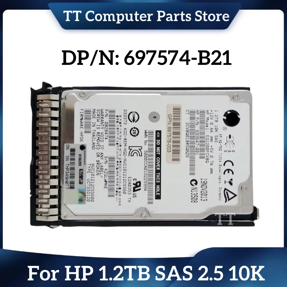 

TT For HP 697574-B21 697631-001 1.2TB SAS 2.5 10K Server Hard Disk SSD Fast Ship