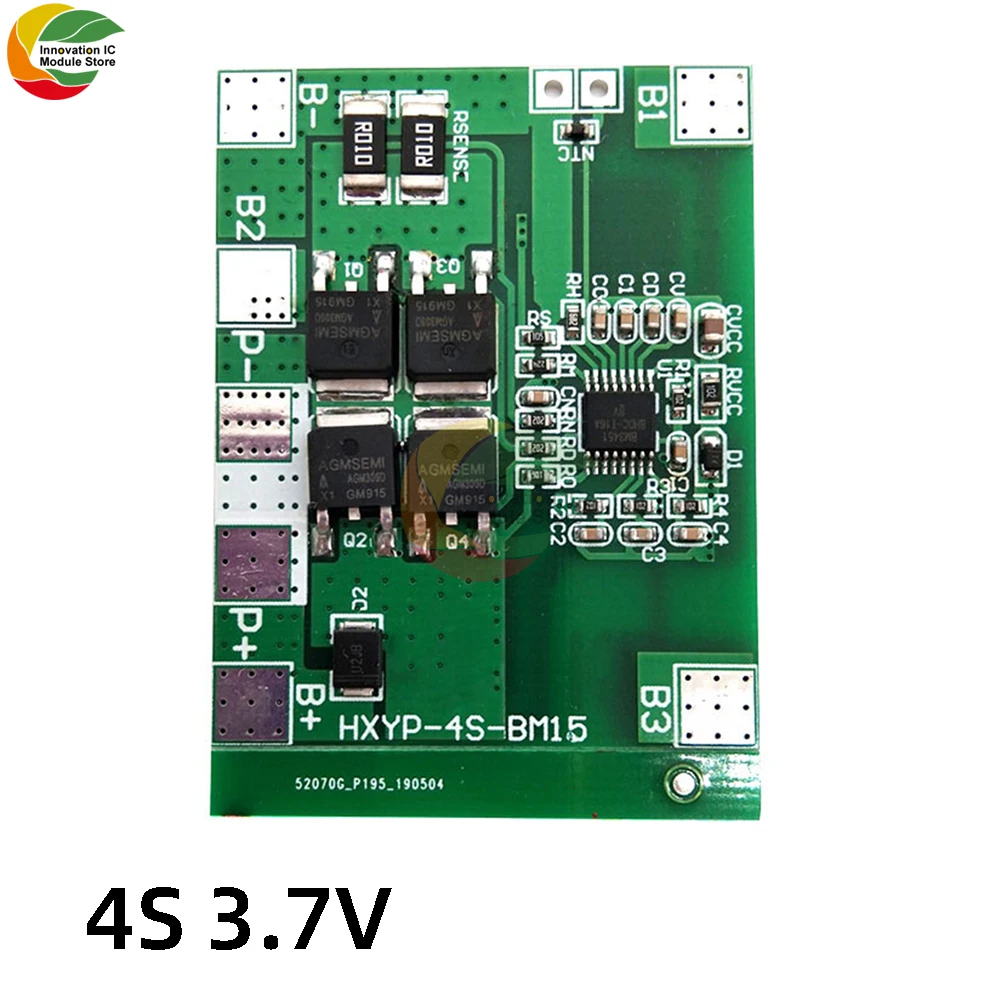 4S 14A 12.8V 18650 Lithium Iron Phosphate Protection Board LiFePO4 4S BMS Balancing Charging Circuit PCM 3PCS