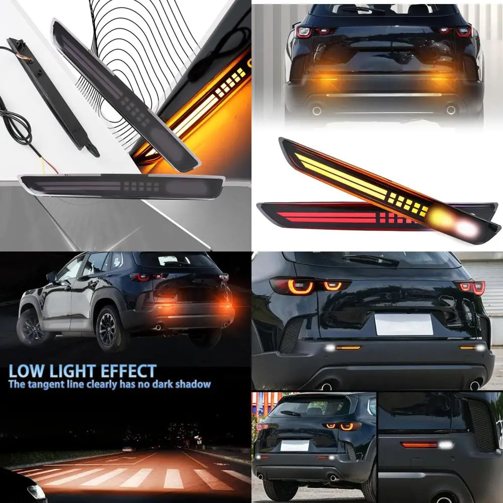 

Smoked Style Mazda CX-50 LED Rear Bumper Reflectors, Fog, Brake, Tail Lights with Turn Signal Feature