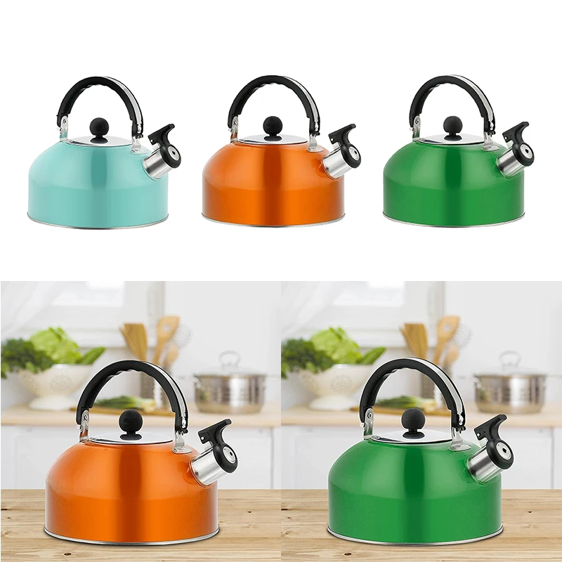 3L Stainless Steel Whistling Tea Kettle Food Grade Tea Pot For Make Tea Boil Water Compatible With Gas Stoves Induction Cooker