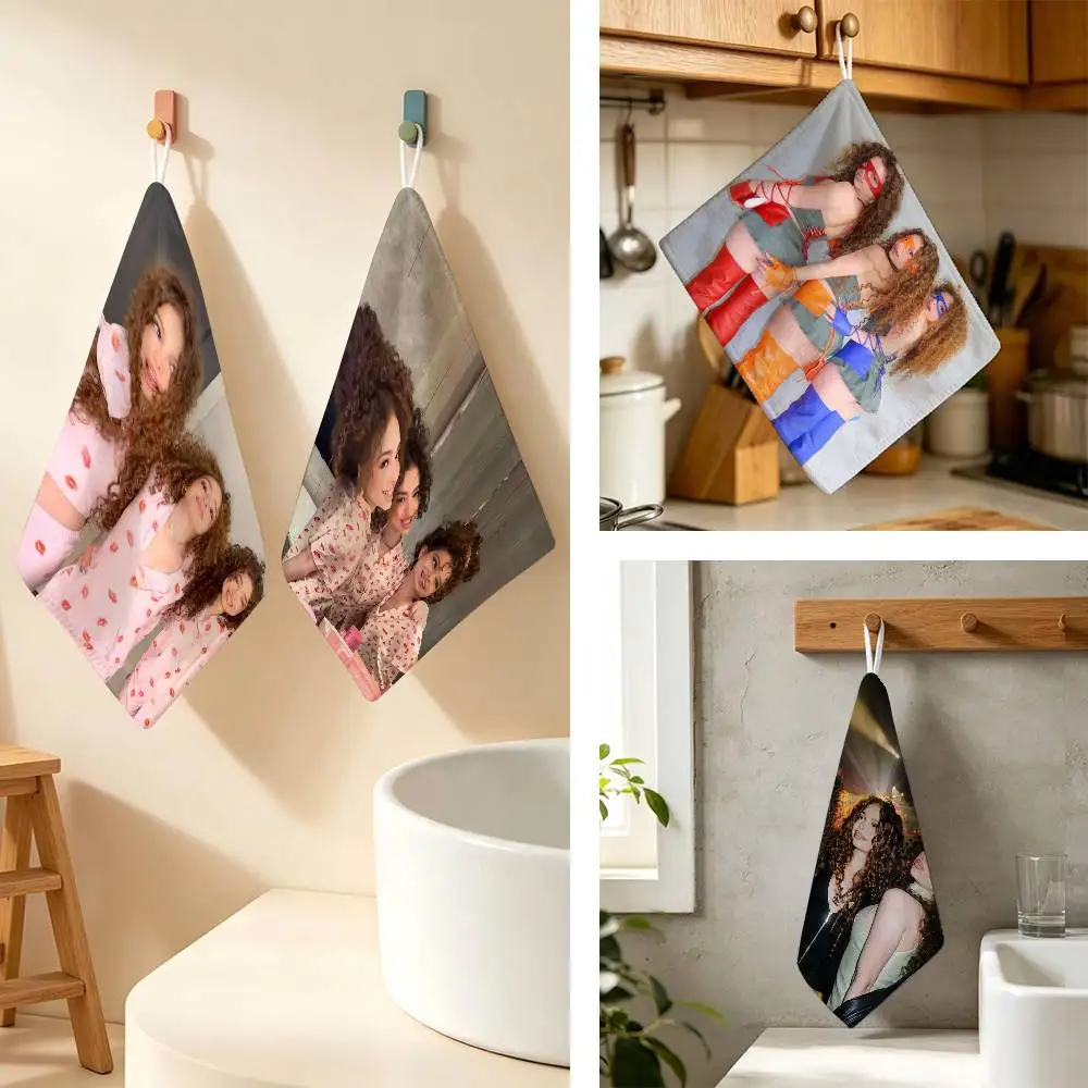 Hot K-Kalogeras S-Sisters Hanging Style Hand Wiping Towel Polyester Cotton Anti-fade For Indoor Kitchen Living Room