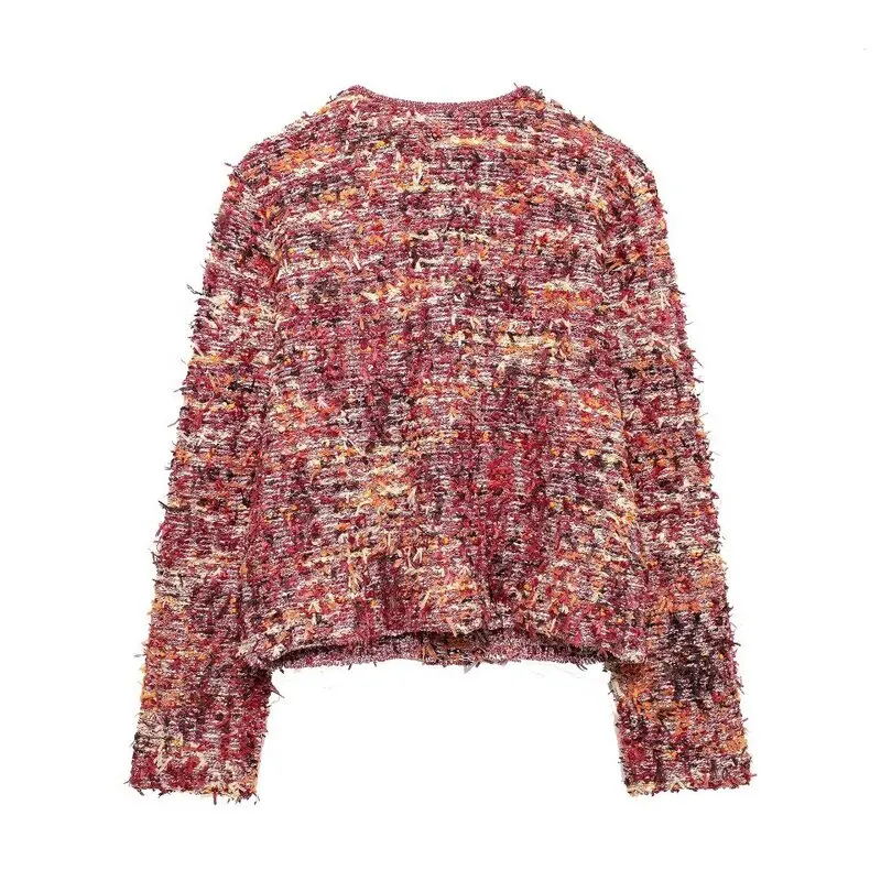 Fall Winter New Arrival Women's Knitted Long Sleeve round Neck Outerwear Textured Design Classic Straight Fit Versatile Style